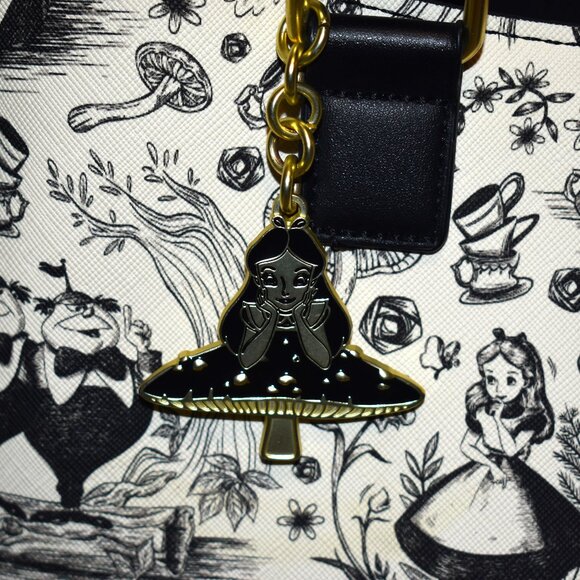 Loungefly Alice In Wonderland Line Art Crossbody Purse - Picture 7 of 11